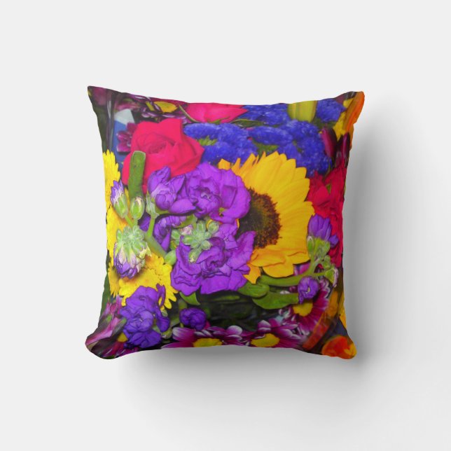 Colourful Flower Mix Pillow (Front)