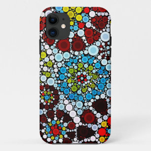 Colourful Flower Mosaic Circles Bubbles Design iPhone 11 Case