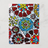 Colourful Flower Mosaic Circles Bubbles Design