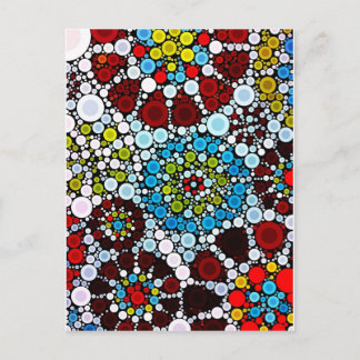 Colourful Flower Mosaic Circles Bubbles Design Postcard