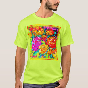 Colourful Flower Oil Painting. Buy Now T-Shirt