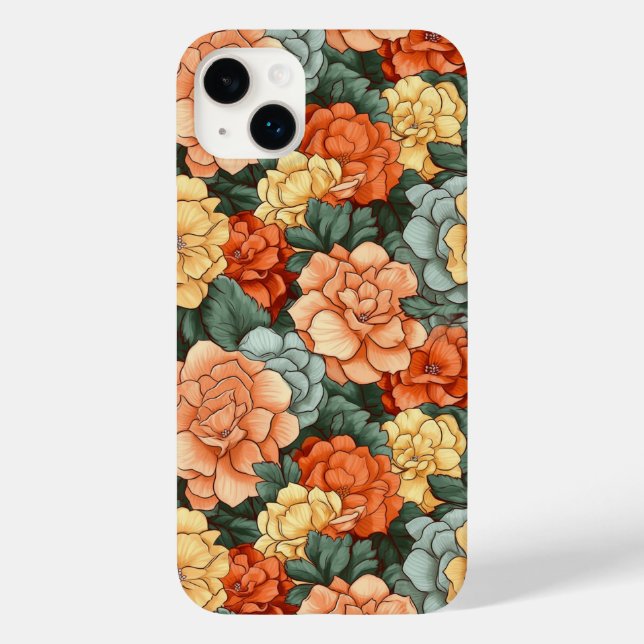Colourful Flower Pattern Case-Mate iPhone Case (Back)