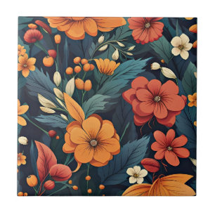 Colourful Flower Pattern Ceramic Tile