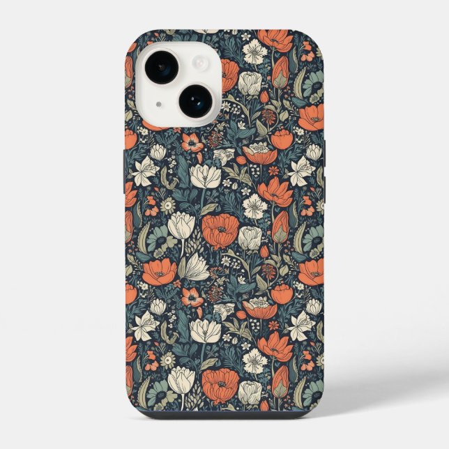 Colourful Flower Pattern iPhone Case (Back)