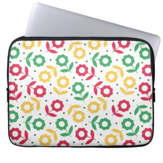 Colourful Flower Pattern Retro Floral Laptop Sleeve