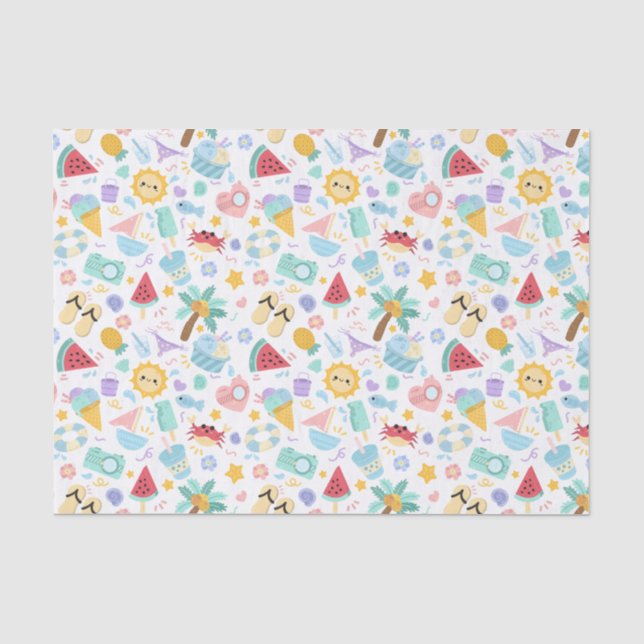 Colourful Flower Pattern Tissue Paper (Front)