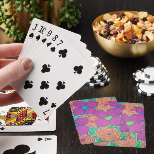 Colourful Flower Pattern Tropical Art Playing Cards