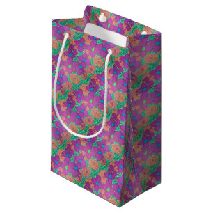 Colourful Flower Pattern Tropical Art Small Gift Bag