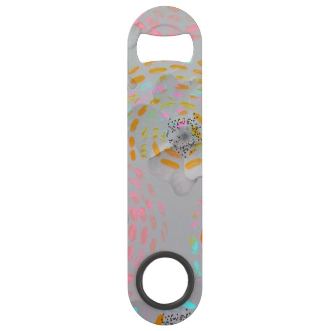 Colourful flower pattern with dotted graphic lines (Front)