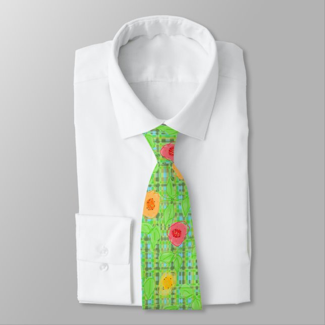 Colourful flower patterned tie (Tied)