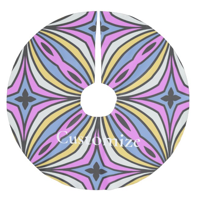 Colourful Flower Petals  Thunder_Cove Brushed Polyester Tree Skirt (Front)