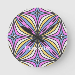 Colourful Flower Petals  Thunder_Cove Round Clock