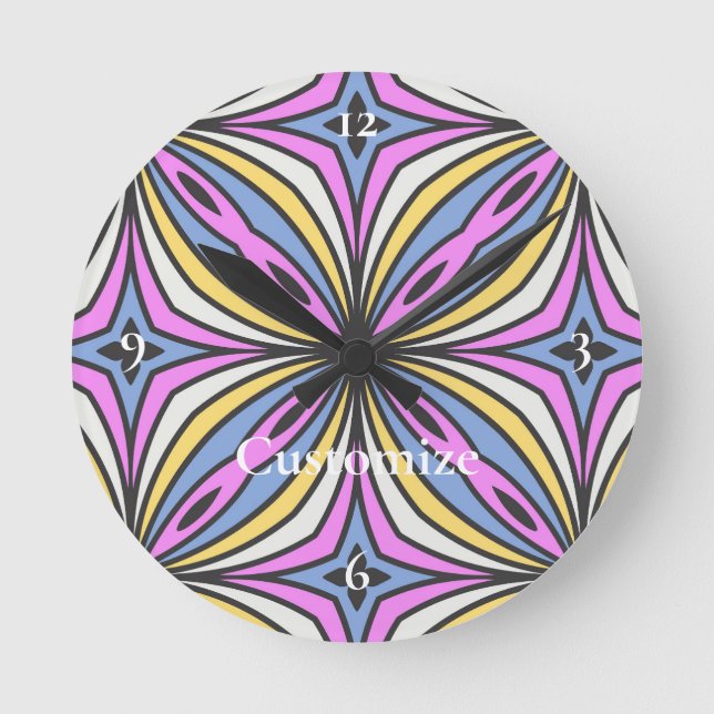 Colourful Flower Petals  Thunder_Cove Round Clock (Front)