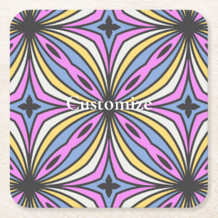 Colourful Flower Petals Thunder_Cove Square Paper Coaster