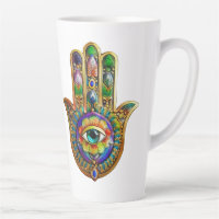 Colourful Flower Petals Turquoise Third Eye Hamsa