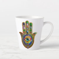 Colourful Flower Petals Turquoise Third Eye Hamsa