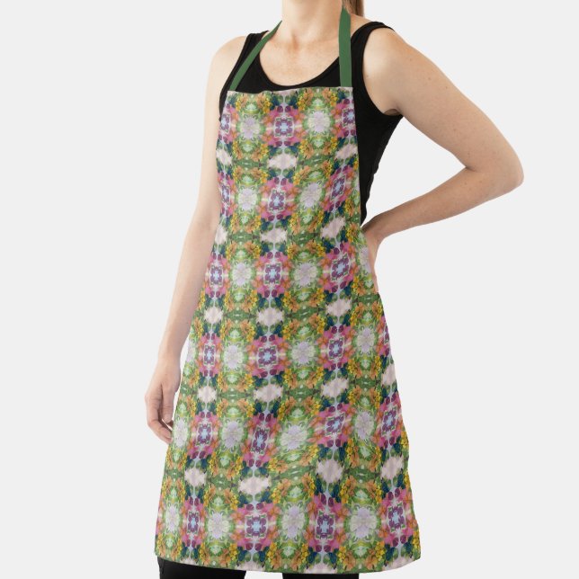 Colourful Flower Petals Watercolor Pattern Paintin Apron (Insitu)