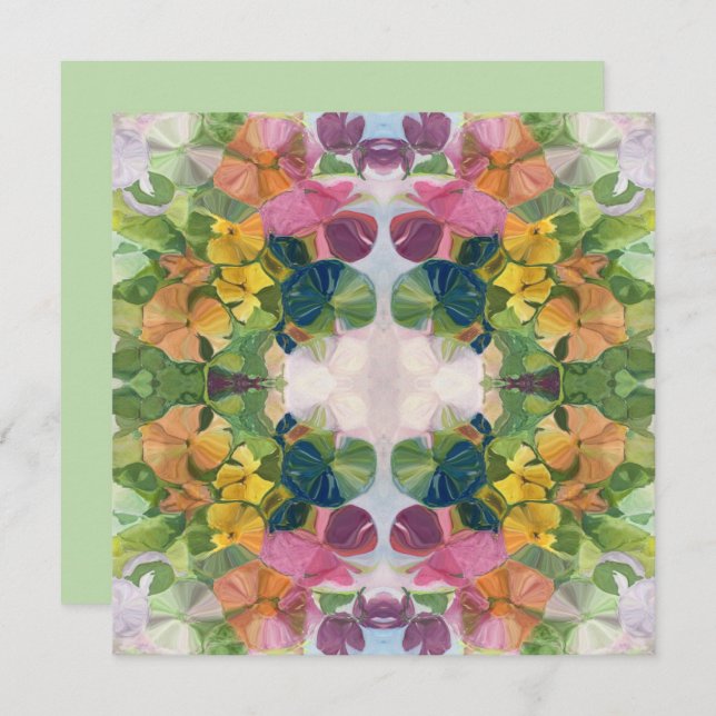 Colourful Flower Petals Watercolor Pattern Paintin Card (Front/Back)