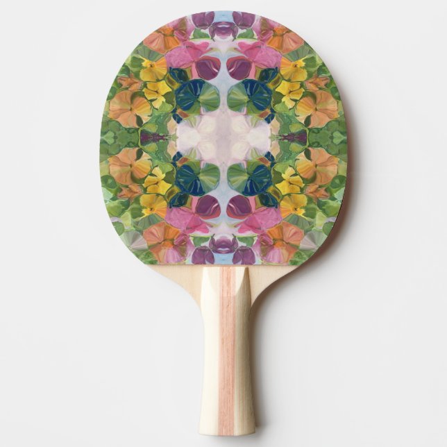 Colourful Flower Petals Watercolor Pattern Paintin Ping Pong Paddle (Front)