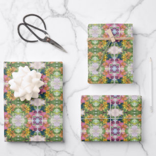 Colourful Flower Petals Watercolor Pattern Paintin Wrapping Paper Sheet
