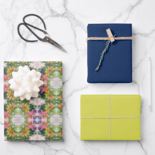 Colourful Flower Petals Watercolor Pattern Paintin Wrapping Paper Sheet