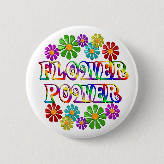 Colourful Flower Power 6 Cm Round Badge (Front)