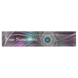 Colourful Flower Power Abstract Modern Fractal Nam Nameplate