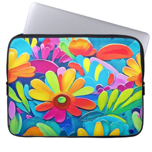 Colourful Flower Power Painting Laptop Sleeve