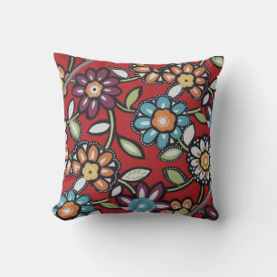 colourful flower power pillow