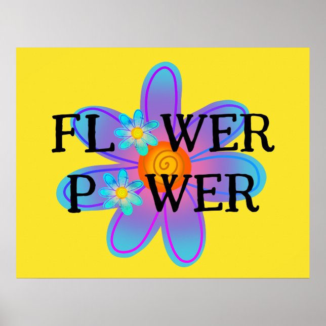 Colourful Flower Power Poster (Front)