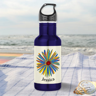 Colourful Flower Pretty Modern Stylish Personalise 532 Ml Water Bottle