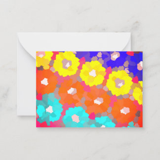   colourful flower print  card