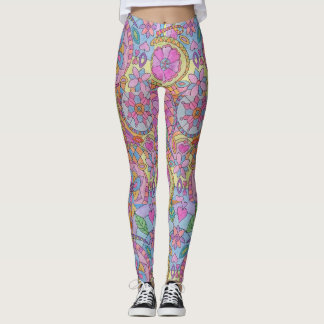 Colourful Flower Print Leggings