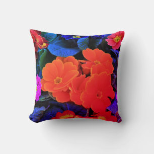 Colourful flower Print Throw Pillow