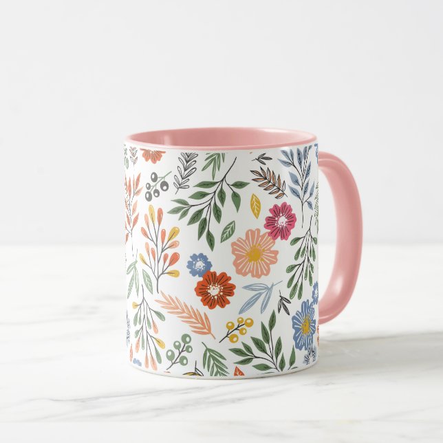 colourful flower shape mug cup (Front Right)