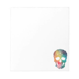 Colourful Flower Skull Notepad