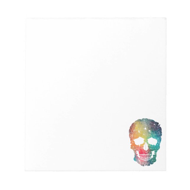 Colourful Flower Skull Notepad (Front)
