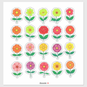 Colourful Flower Sticker Set