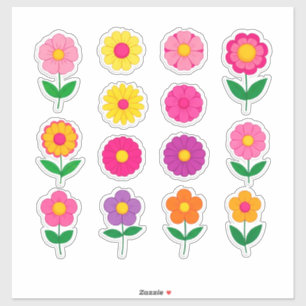 Colourful Flower Sticker Set