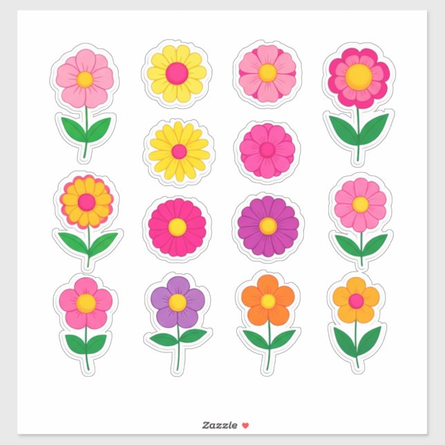 Colourful Flower Sticker Set (Sheet)