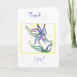 Colourful Flower Thank You! (blank inside) Holiday Card