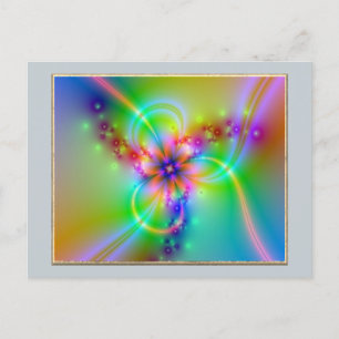 Colourful Flower With Ribbons Postcard
