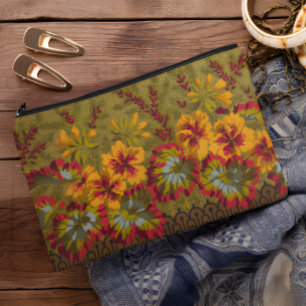 Colourful Flowering Nasturtiums Berries And Twigs Accessory Pouch