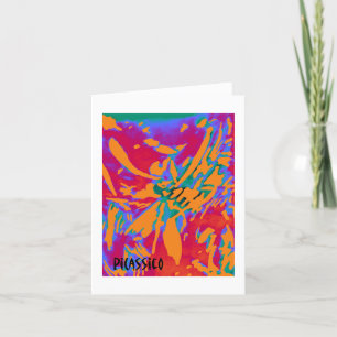 Colourful Flowerlike Abstract Art Note Card
