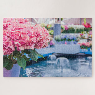 Colourful flowers and fountain jigsaw puzzle