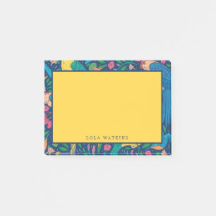 Colourful Flowers and Parrots Post-it Notes