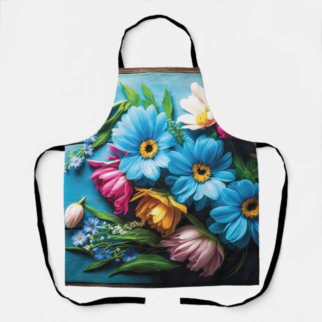 Colourful Flowers Apron (Front)