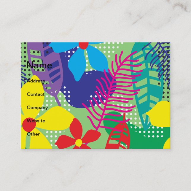 Colourful flowers background business card (Front)
