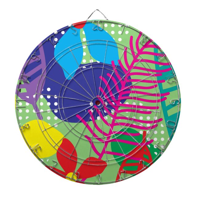 Colourful flowers background dartboard (Front)