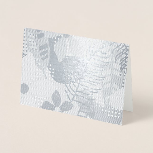 Colourful flowers background foil card (Front)